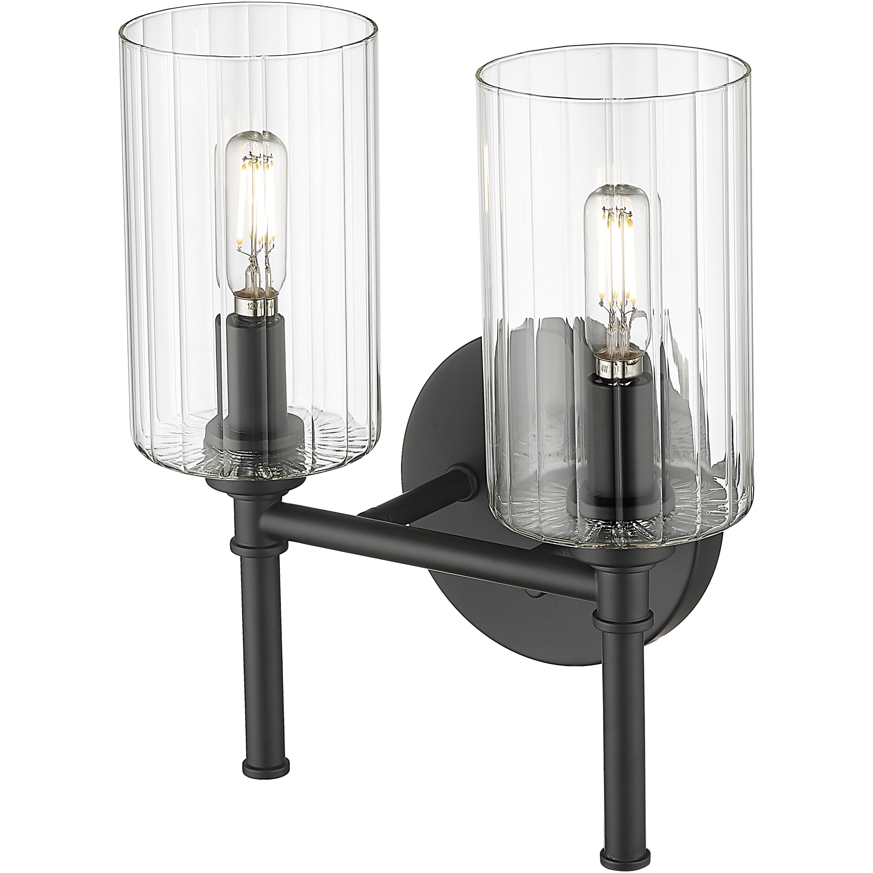 Chastine 2 Light 10.5 inch Matte Black Bathroom Vanity Light Wall Light